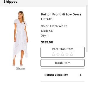 White hi low midi dress - 1. state